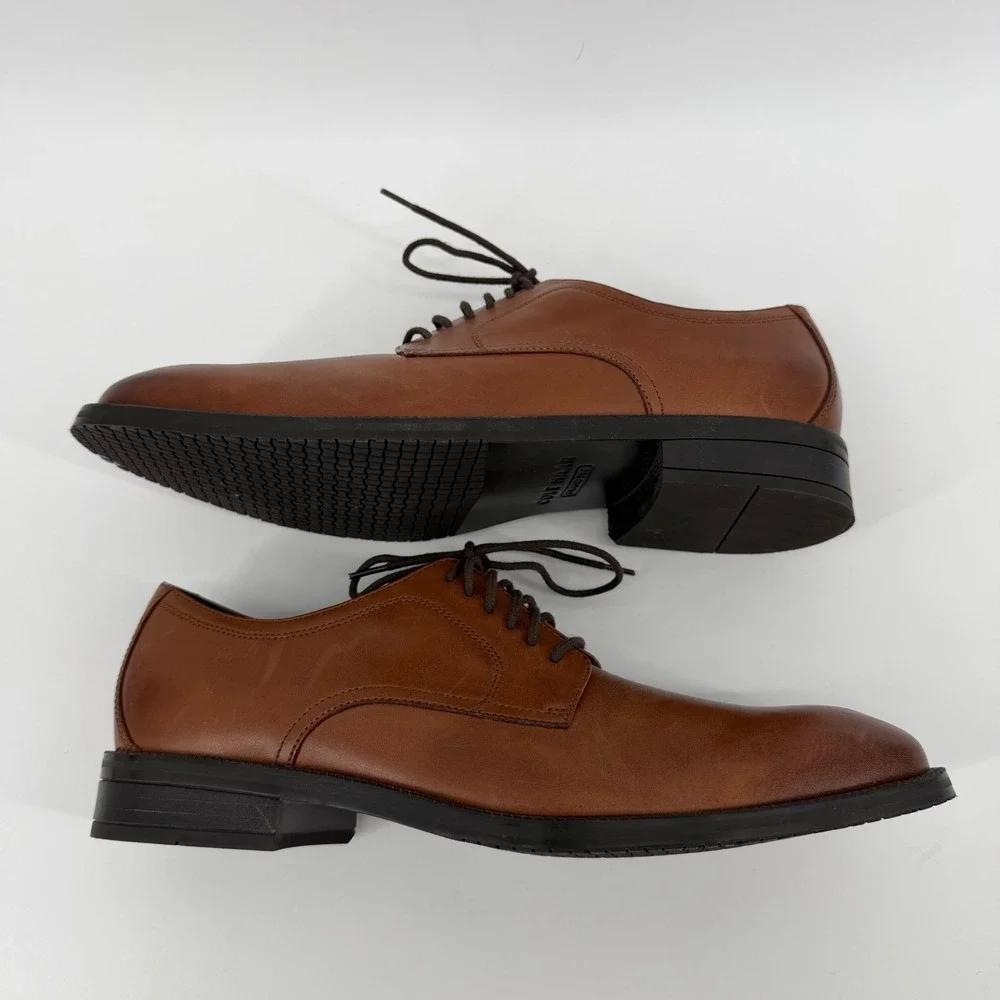 Cole Haan Derby Mens 9.5 Brown Grand 360 Plain Toe C38448 Leather Dress Shoes